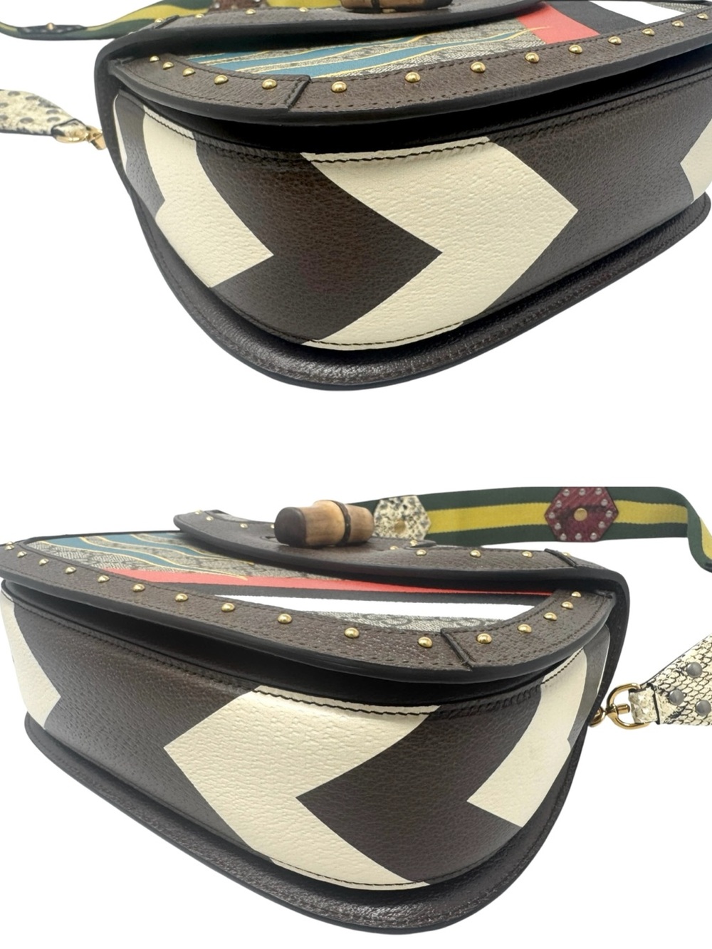 ✨🛍️ Gucci GG Supreme Centum Bamboo 1947 Top Handle Bag Medium - Picture 4 of 9